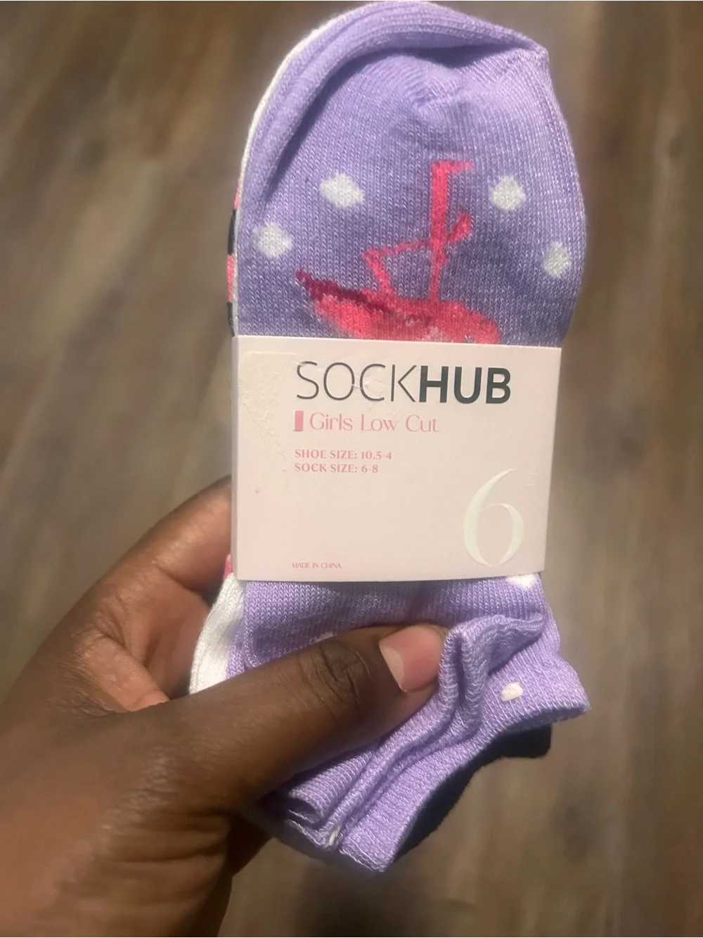 SockHub Girls Low Cut Athletic Socks in Lilac - 6 Pack